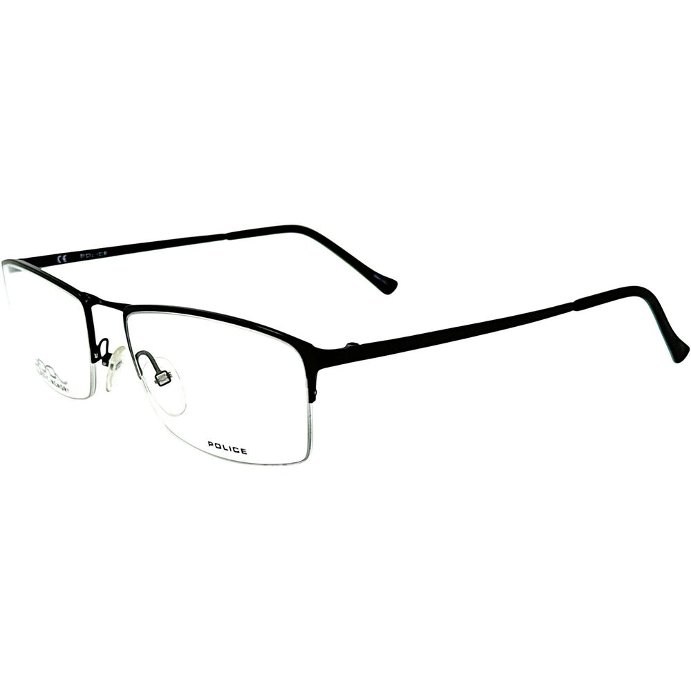 Police VPL244 Mens Semi Rimless Eyeglass Frame 0531 Semi Matte Black 56-18